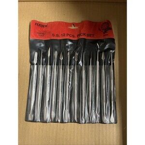 Hawk Pick Set Of 12 NEW wax carving set and pottery needle tools Double sided